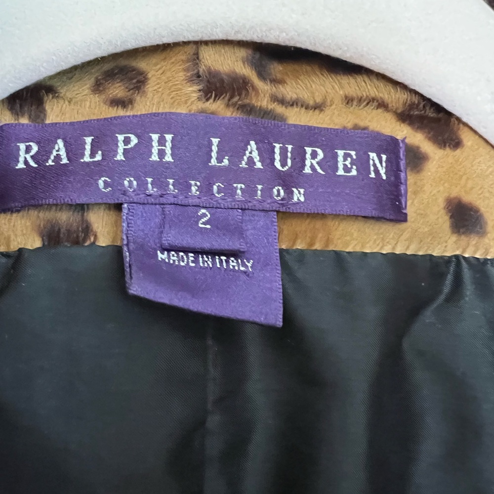 Ralph Lauren Purple Label Leopard-Print Blazer in Tan and Black - Picture 2 of 5